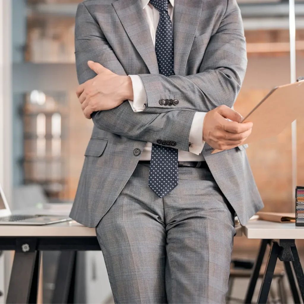 Contact onlyfans manager: Professional business consultant holding clipboard ready to assist with agency management inquiries